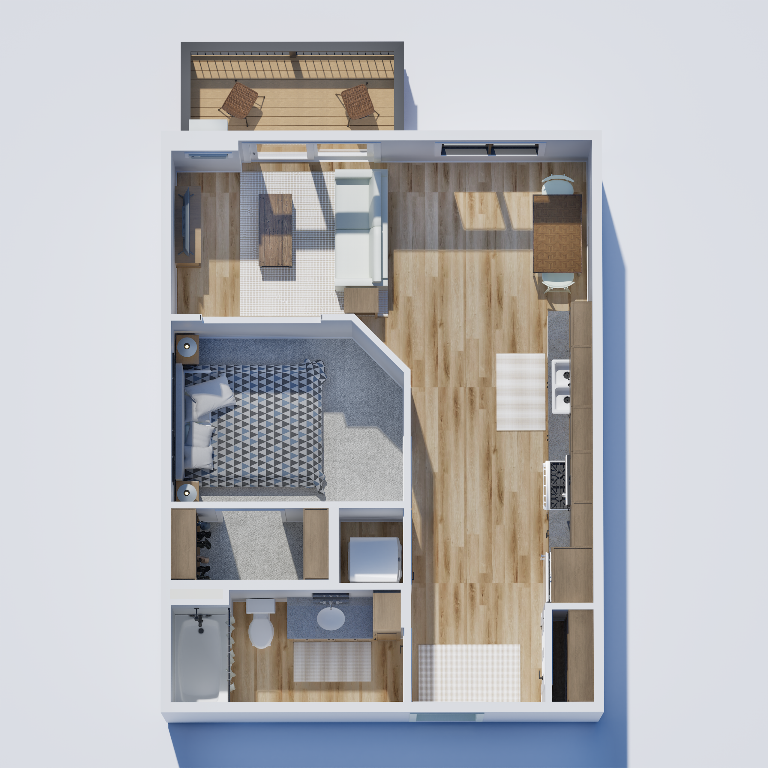 A one bedroom apartment.