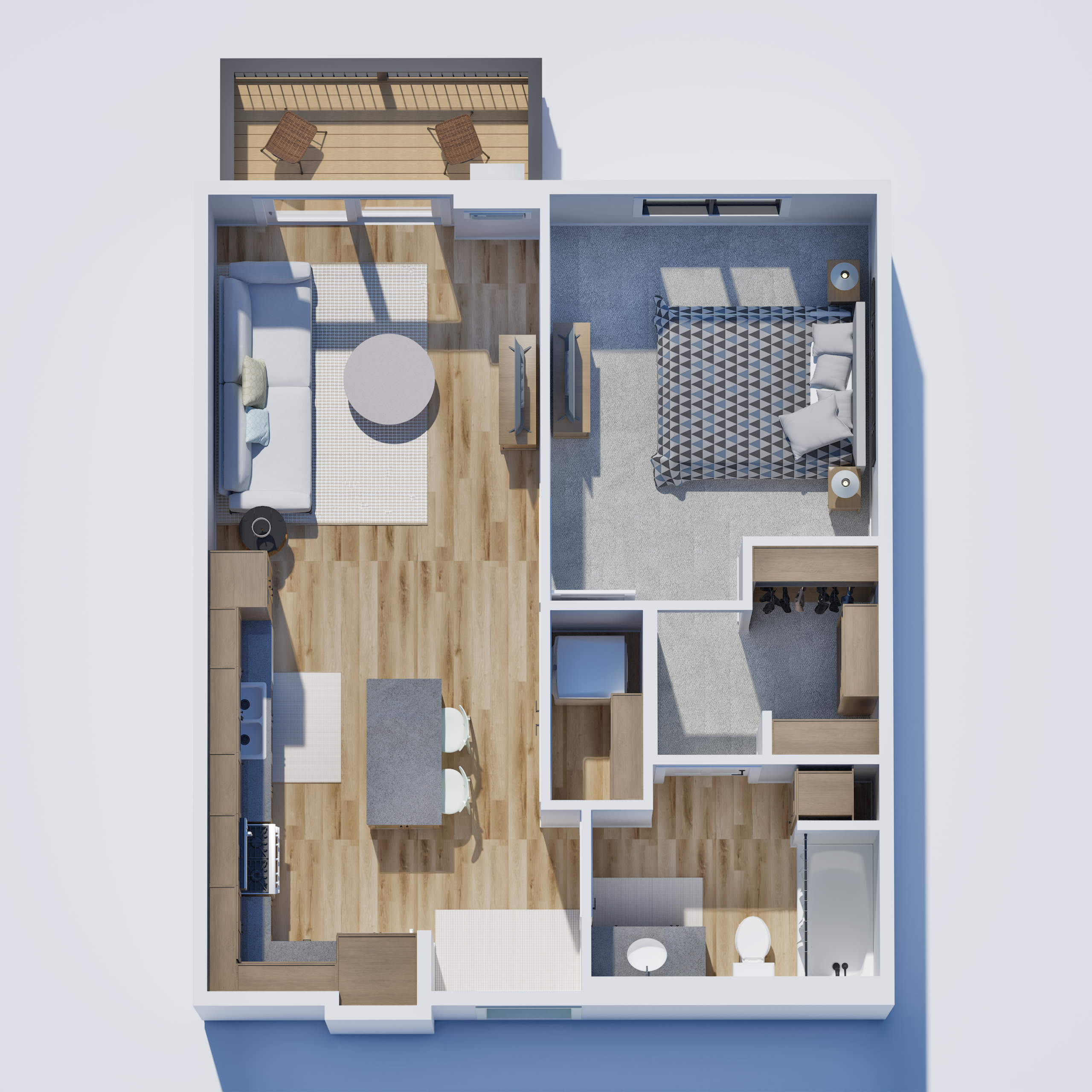 A one bedroom apartment.