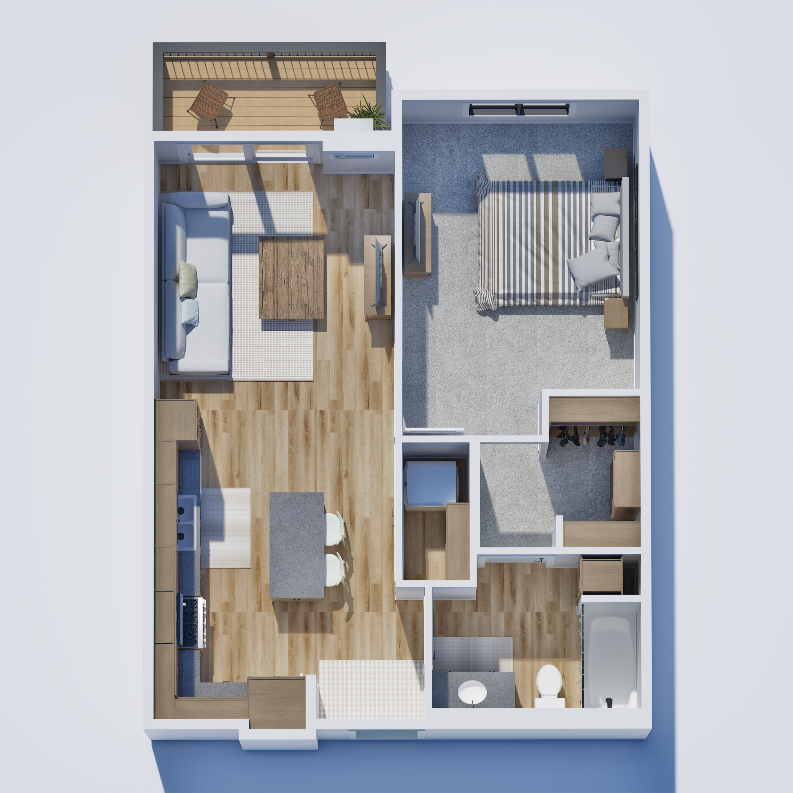A one bedroom apartment.