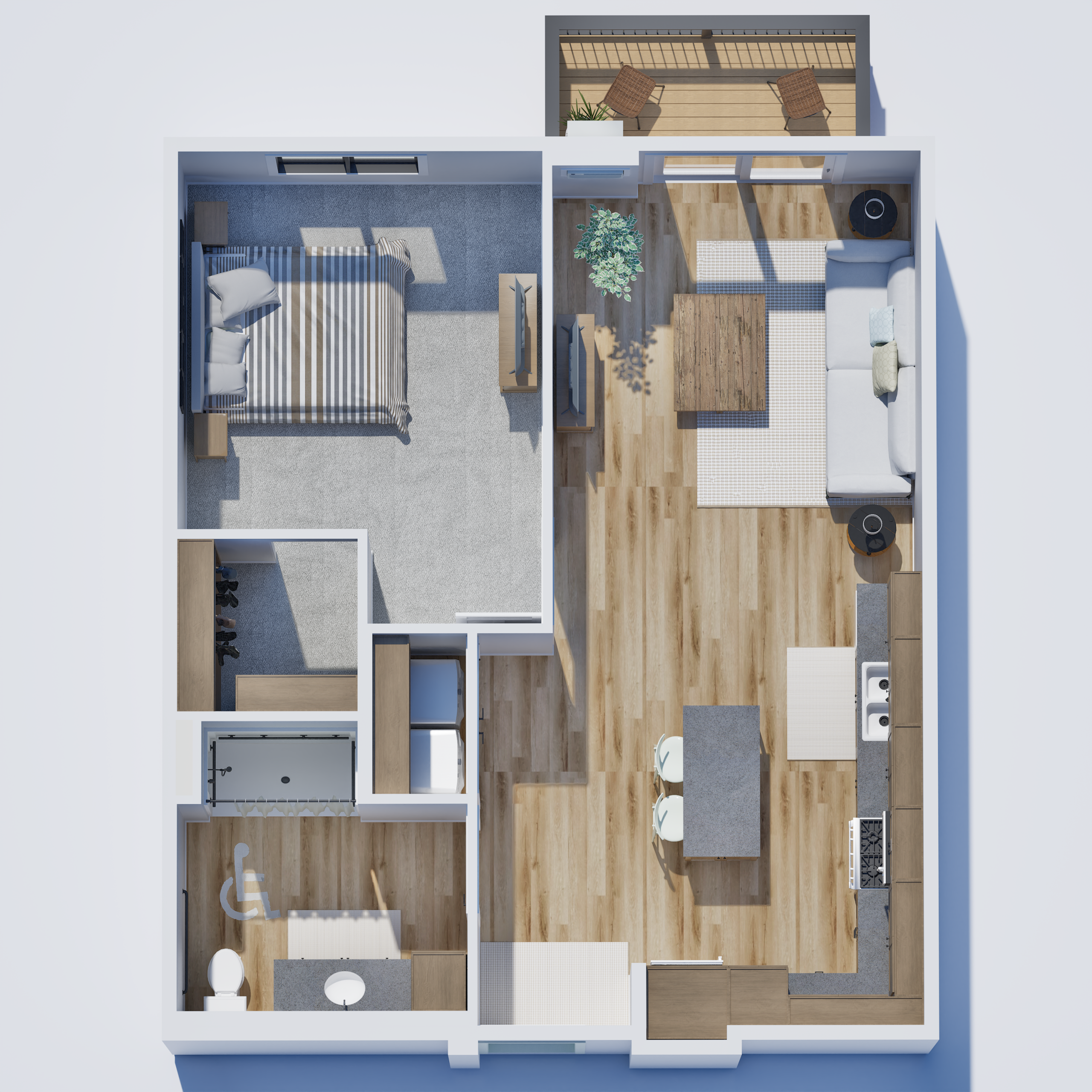 A one bedroom apartment.