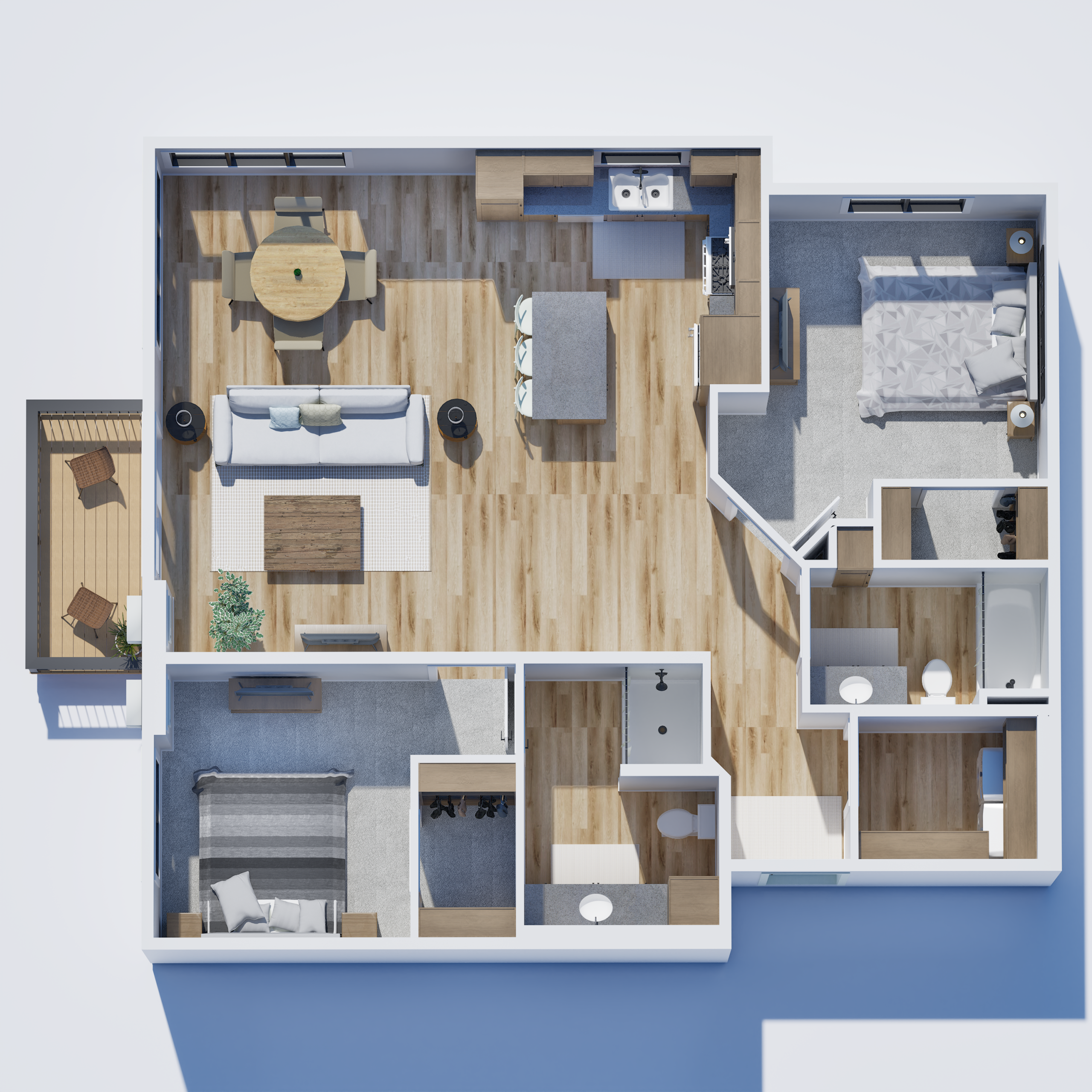A two bedroom apartment.
