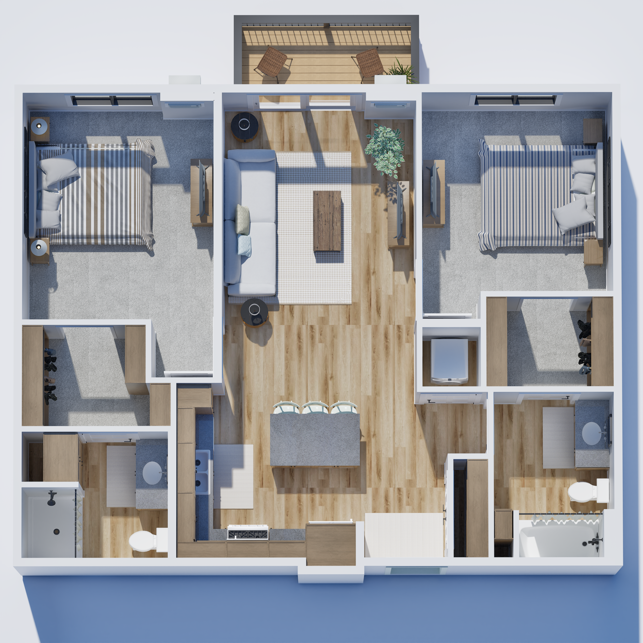 A two bedroom apartment.