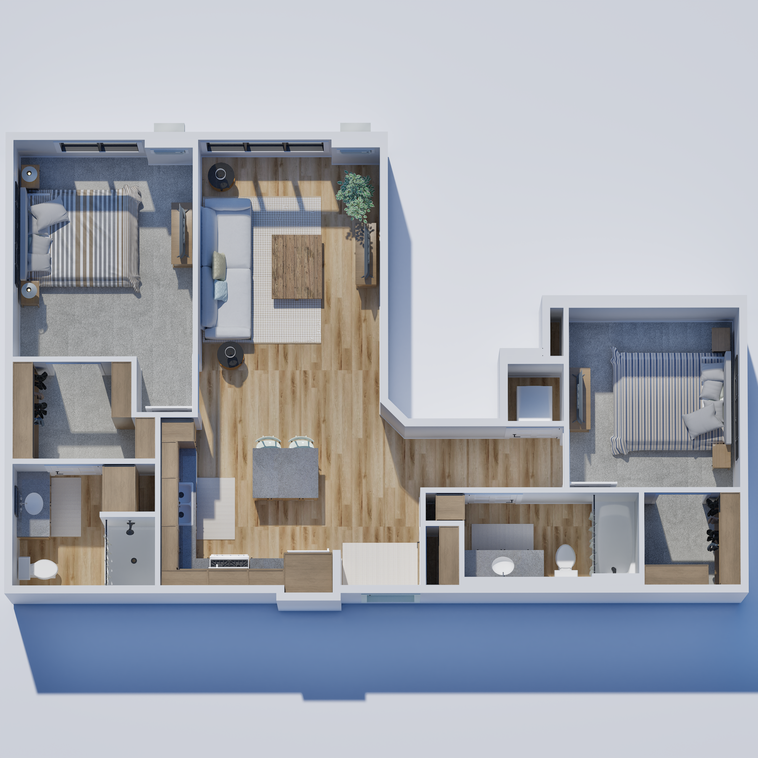 A two bedroom apartment. 