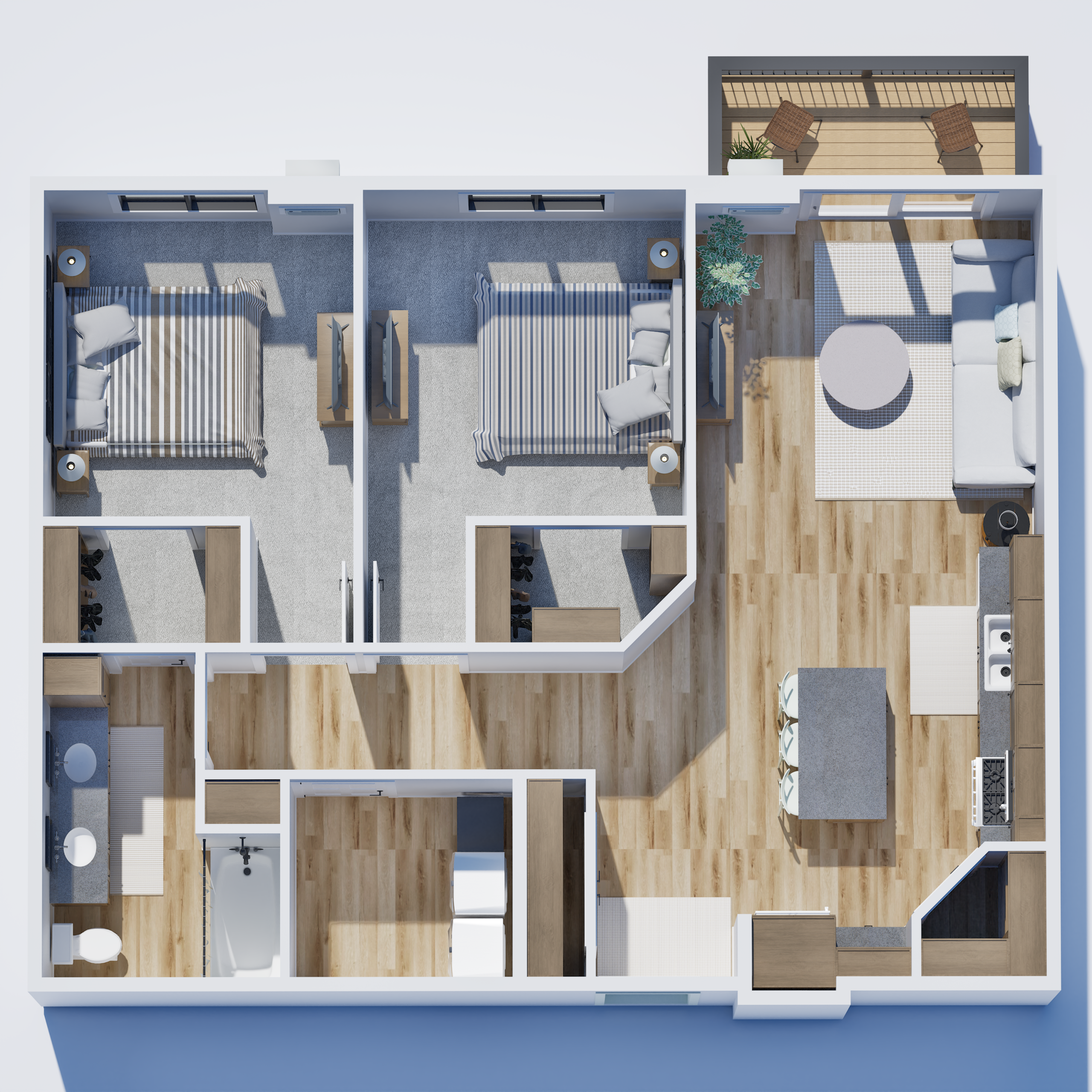A two bedroom apartment.