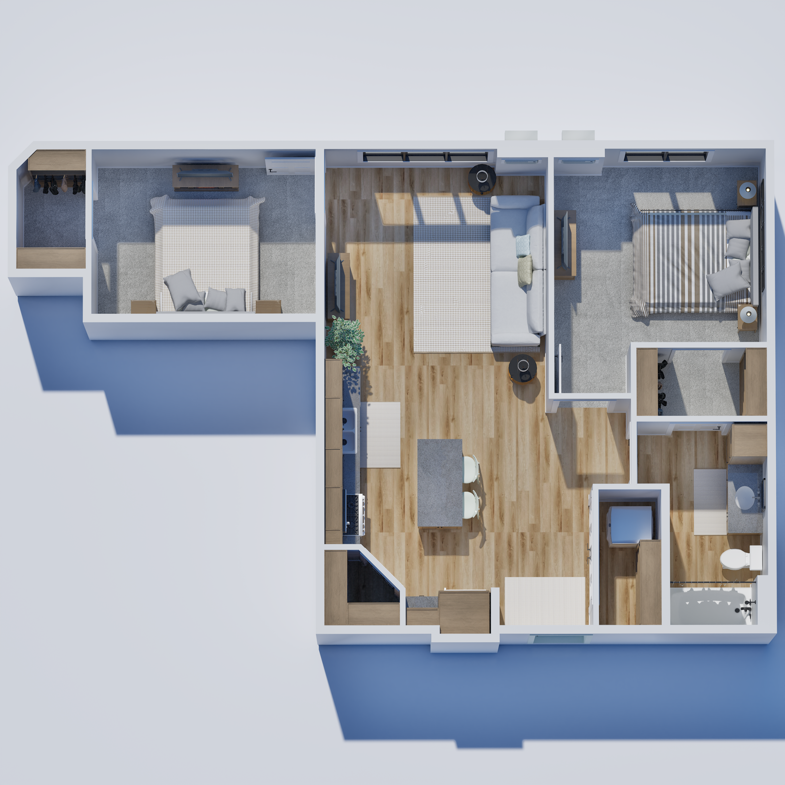 A two bedroom apartment.